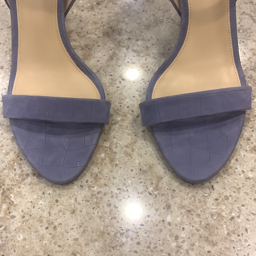 NWOT Veronica Beard Darcelle Sing Heels in Blue Suede Size 8 - Picture 5 of 10